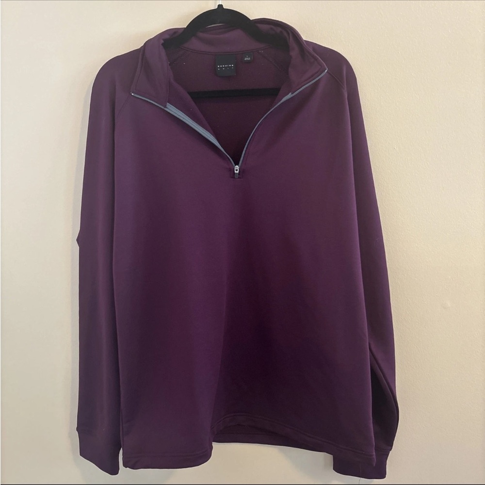 Dunning Golf Pullover Purple Quarter Zip Mock Large